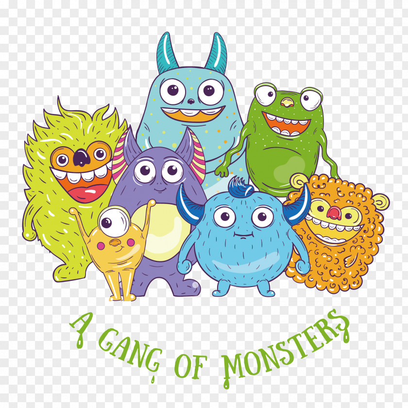 Cartoon Little Monster Illustration PNG