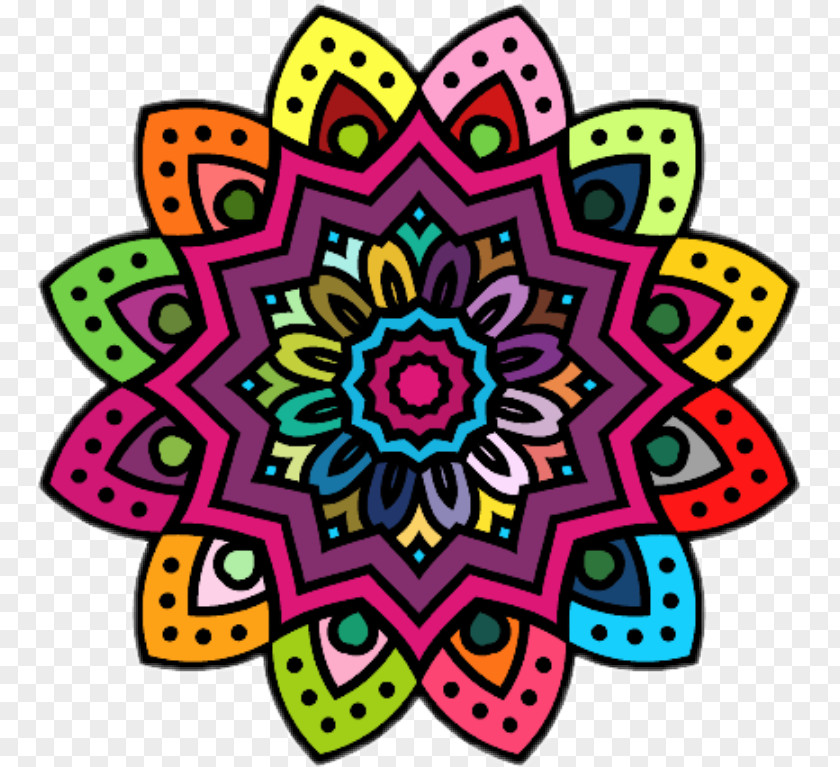 Colorful Mandala Coloring Book Image Vector Graphics PNG