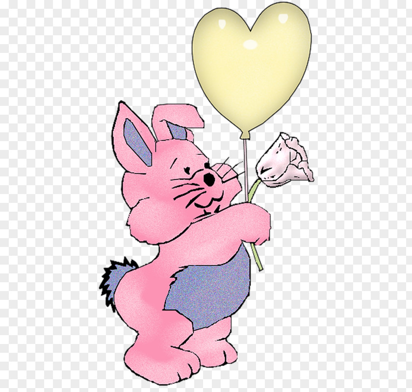 Cute Bunny Balloon Clip Art PNG