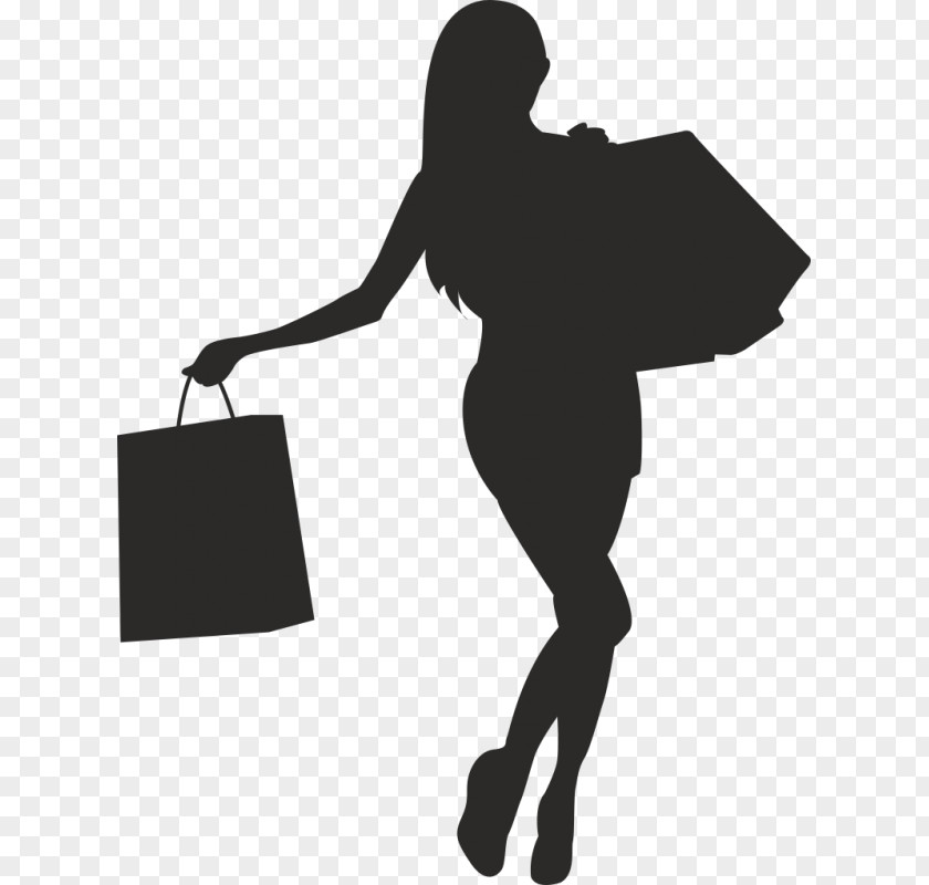 Silhouette Bag Shopping PNG