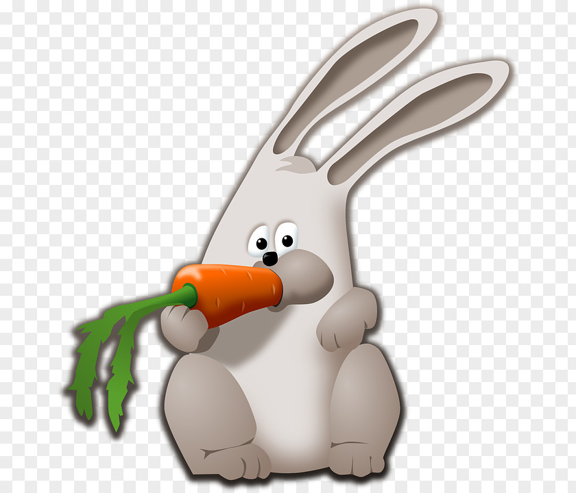 Cartoon Rabbit Easter Bunny Leporids Carrot Eating Clip Art PNG