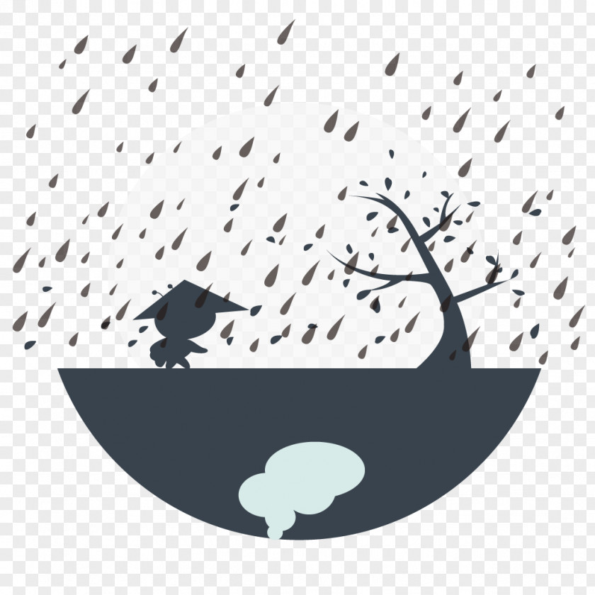 Cartoon Rain Travel Page Metaphor Icon PNG