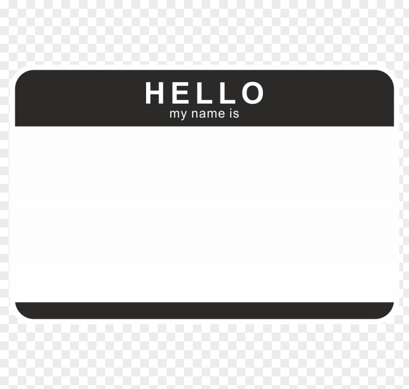 Hello My Name Is Bumper Sticker Tag Brand Car PNG