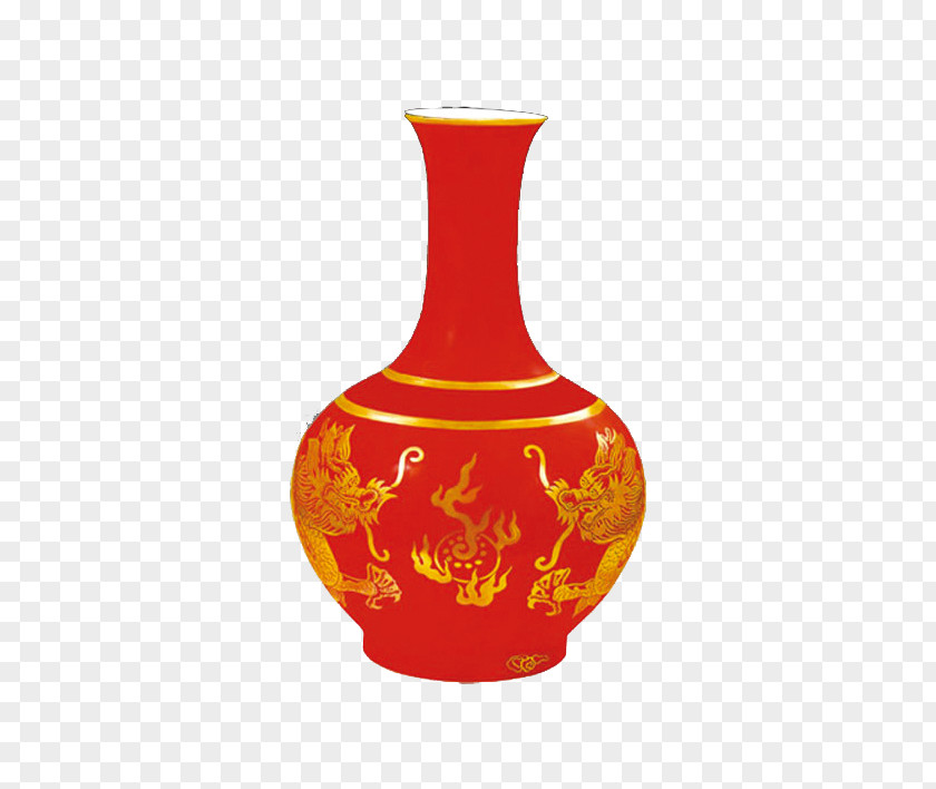 Red Unicorn Vase Wedding Supplies Chinese Ceramics Porcelain PNG