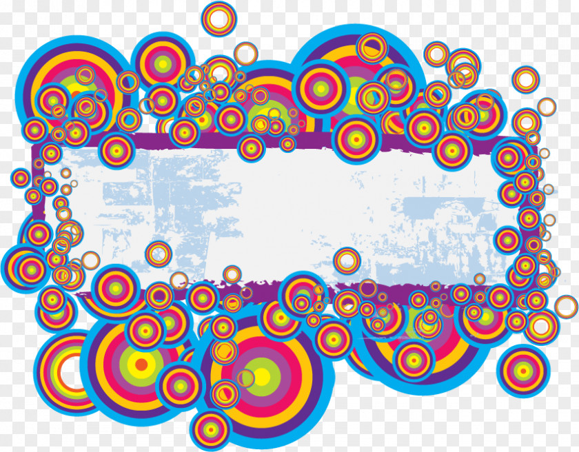 Vector Rainbow Circle Frame Theme PNG