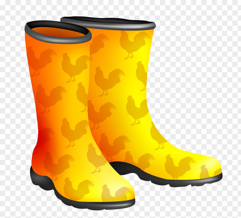 Yellow Rain Boots Vector Chicken Wellington Boot Rooster PNG