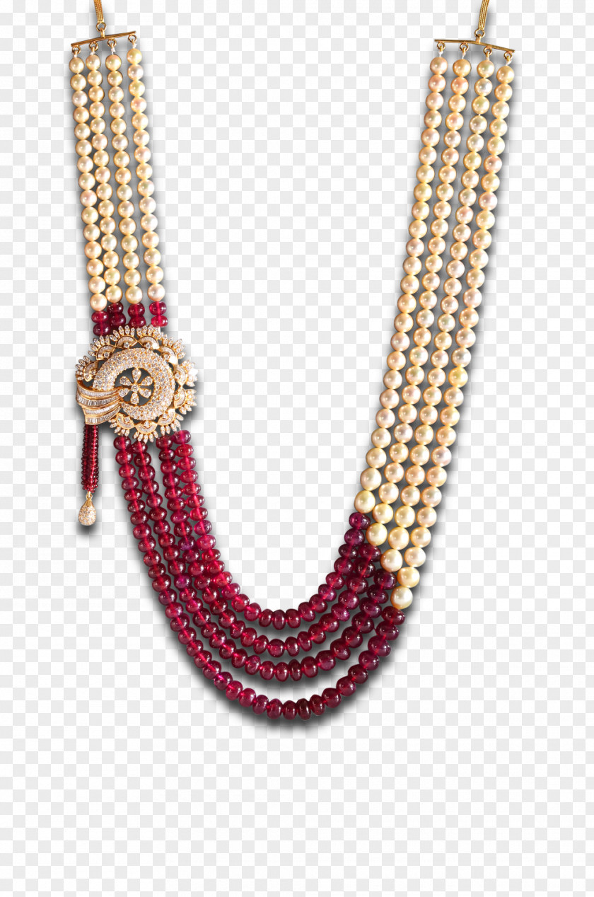 Bead Necklace Necklaces Jewellery Ruby PNG