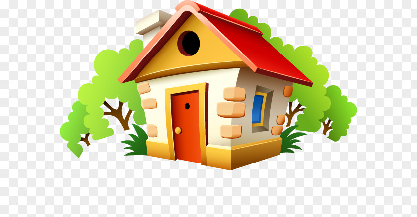 Cartoon Small House Creative Bedroom Clip Art PNG