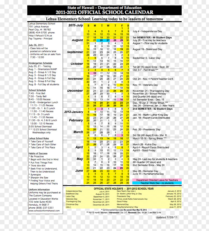 School Calendar Document Line PNG