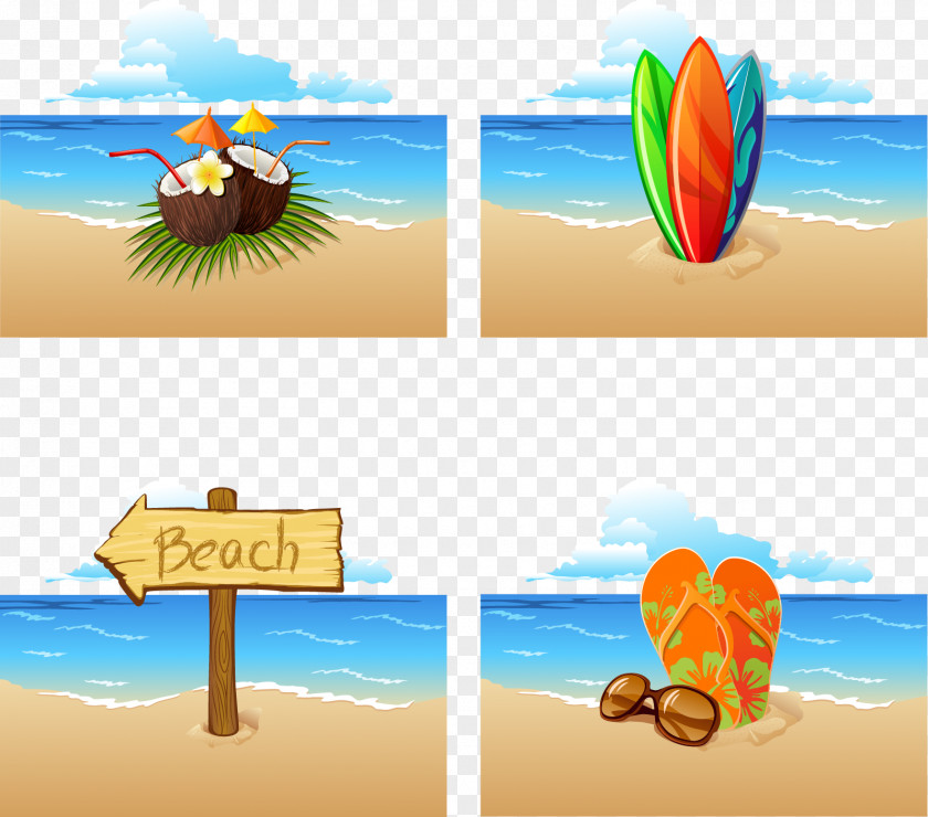 Vector Beach Sandy Clip Art PNG