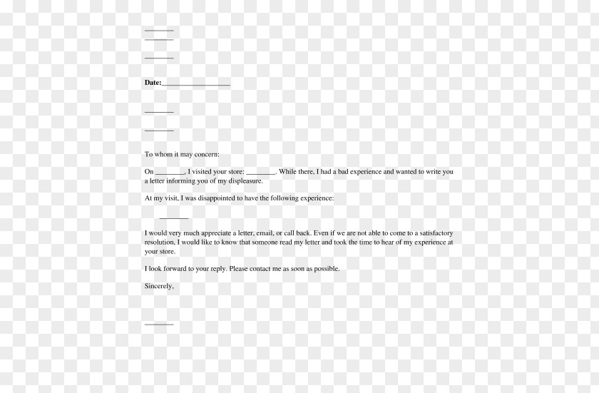 Complain Document Letter Convite Text Report PNG