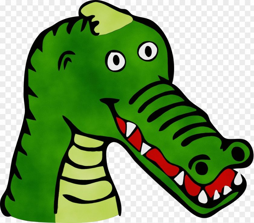 Green Cartoon Crocodile Crocodilia Animal Figure PNG