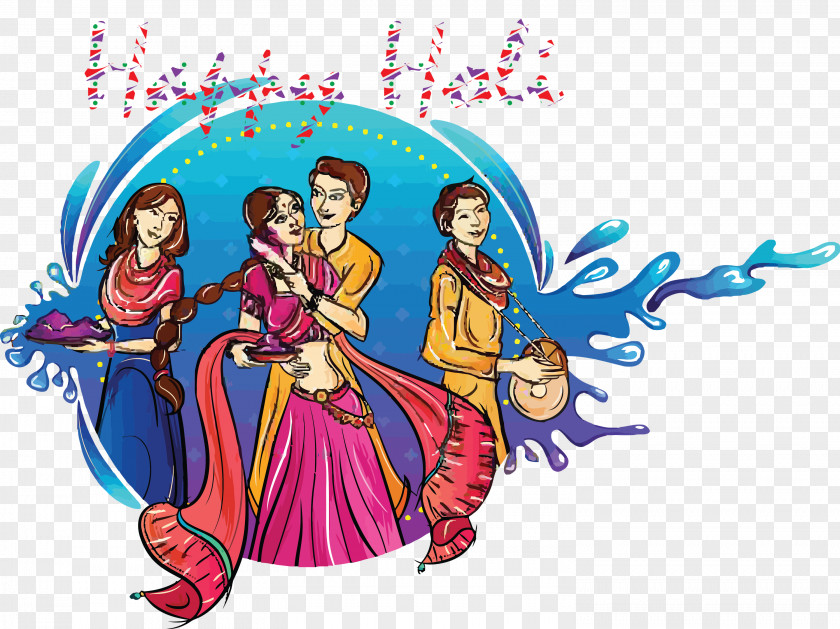 Happy Holi Colorful PNG