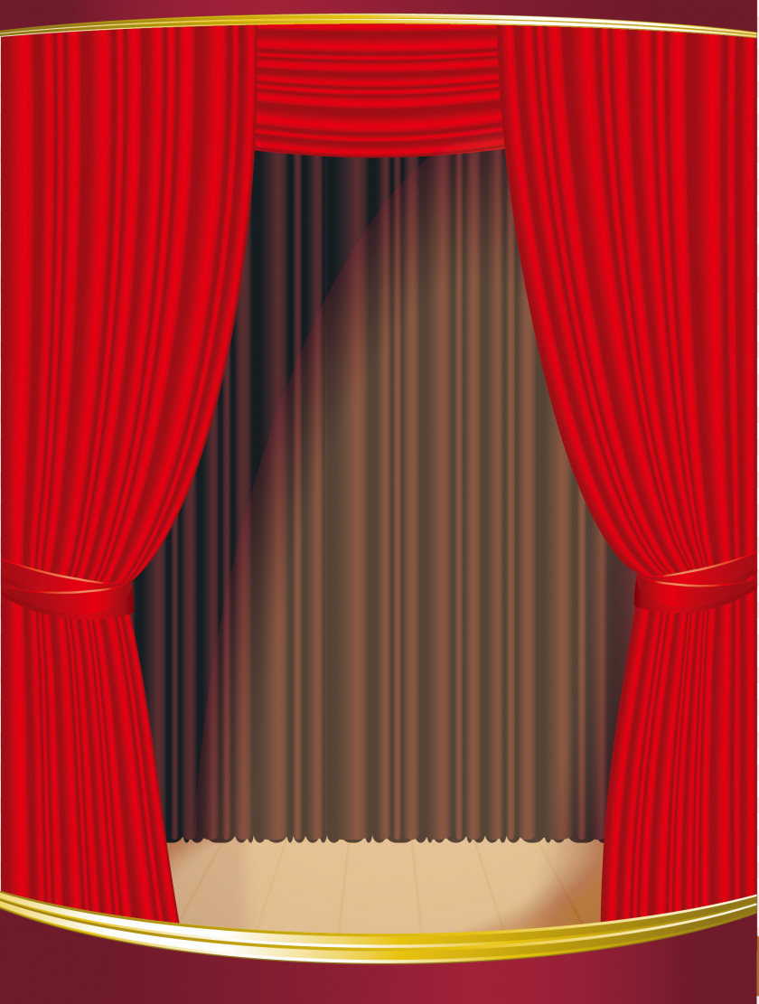 Theater Red Curtain Drapes And Stage Curtains Light PNG