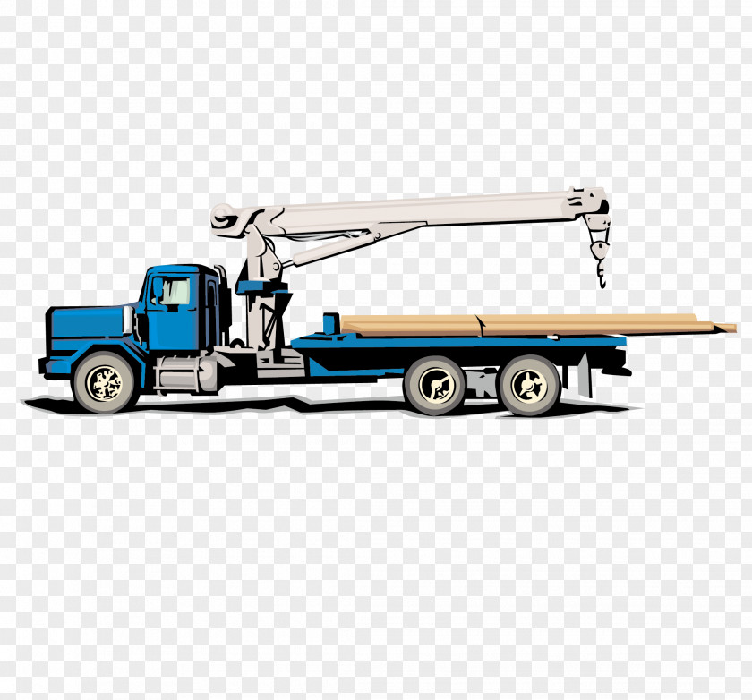 Hand Drawn Vector Crane Machine Heavy Equipment PNG