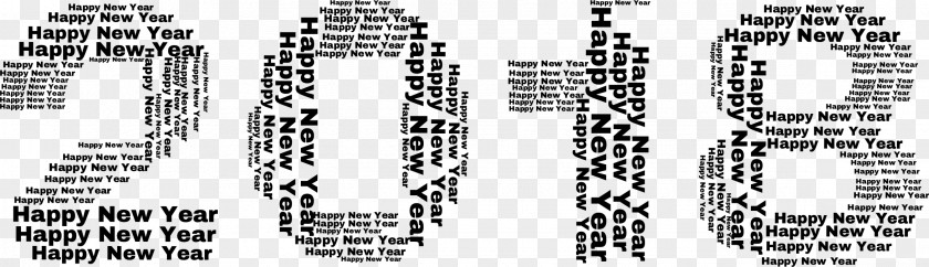 Happy New Year Year's Day Black And White Eve Clip Art PNG