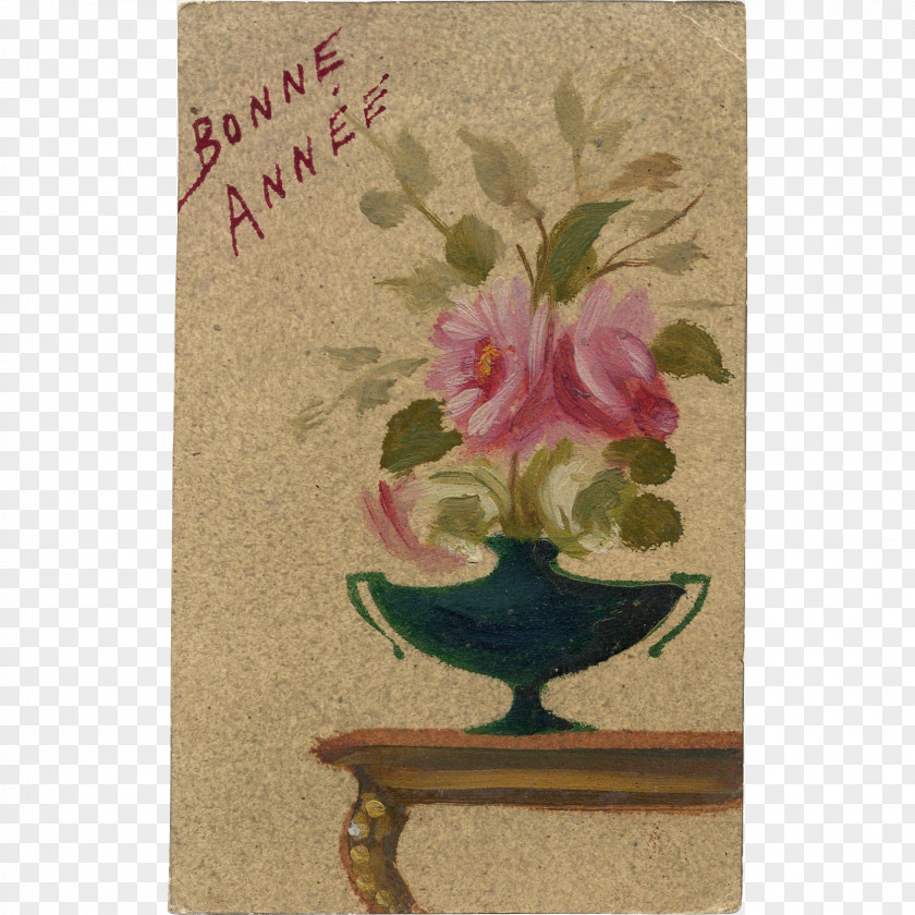 Hand-painted Postcards Floral Design Still Life Vase Flower PNG