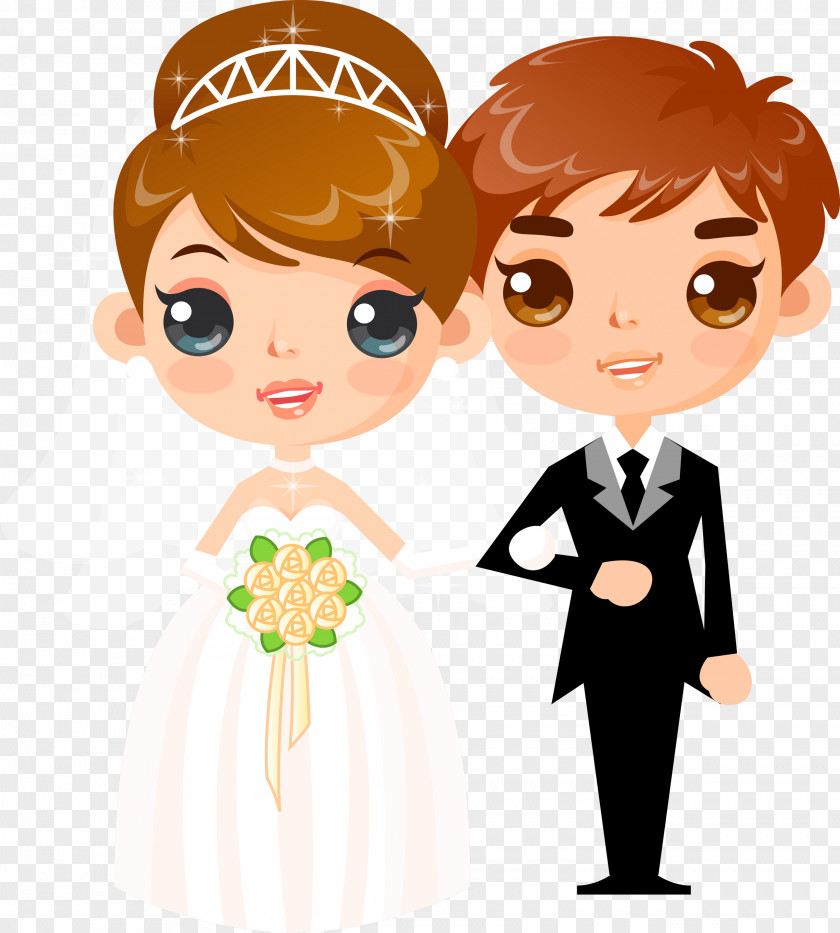 Bride Wedding Caricature Cartoon Clip Art PNG