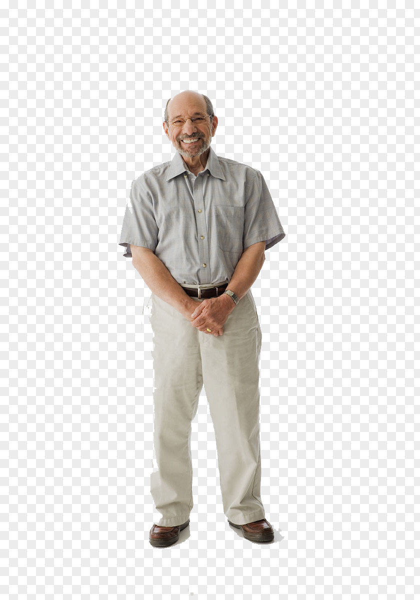 Cute Old Man Standing On The Whole Body PNG
