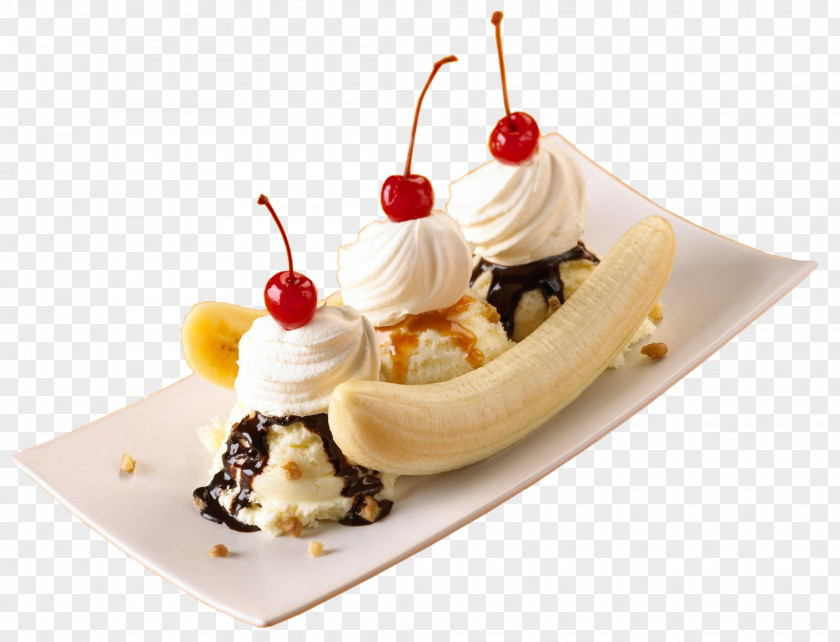 Fruit Cake Ice Cream Sundae Gelato Banana Praline PNG