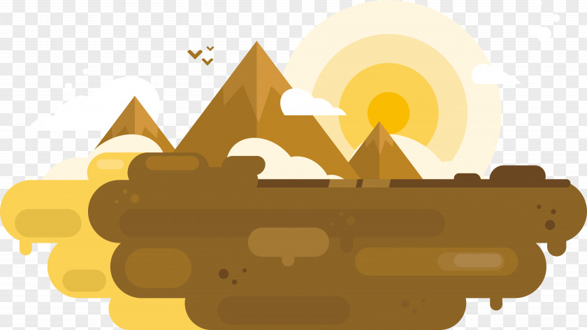 Suspended Cartoon Mountain And PNG