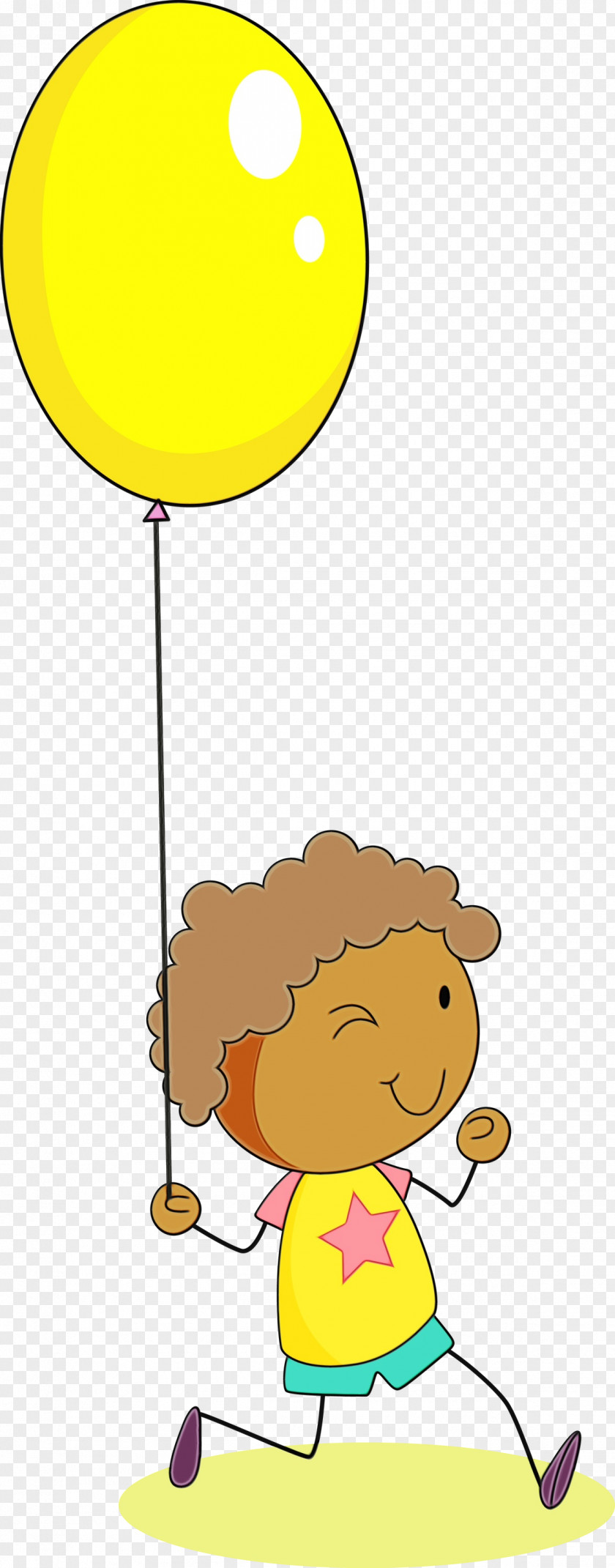 Yellow Cartoon Party Supply Balloon Happy PNG