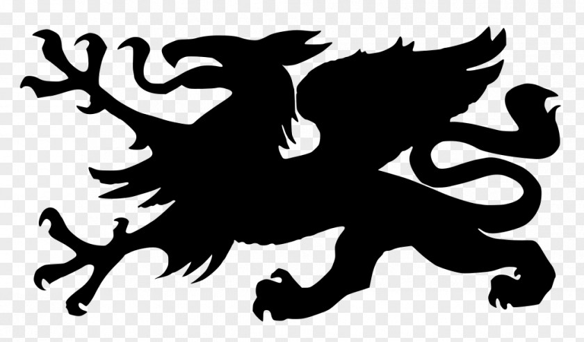 Silhouette Blackandwhite Dragon PNG