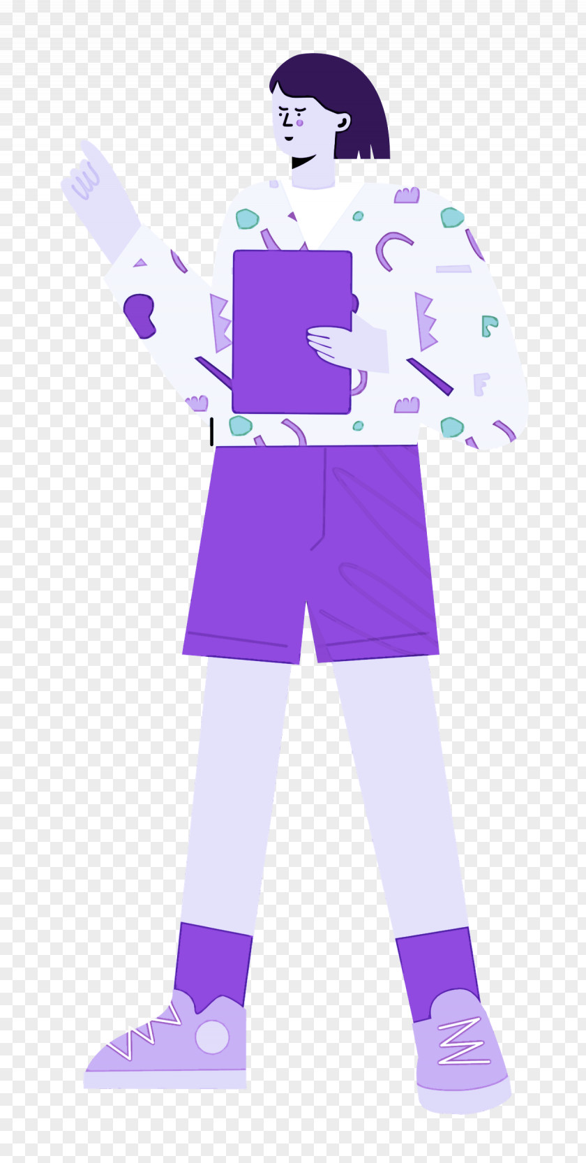 Standing Shorts Woman PNG