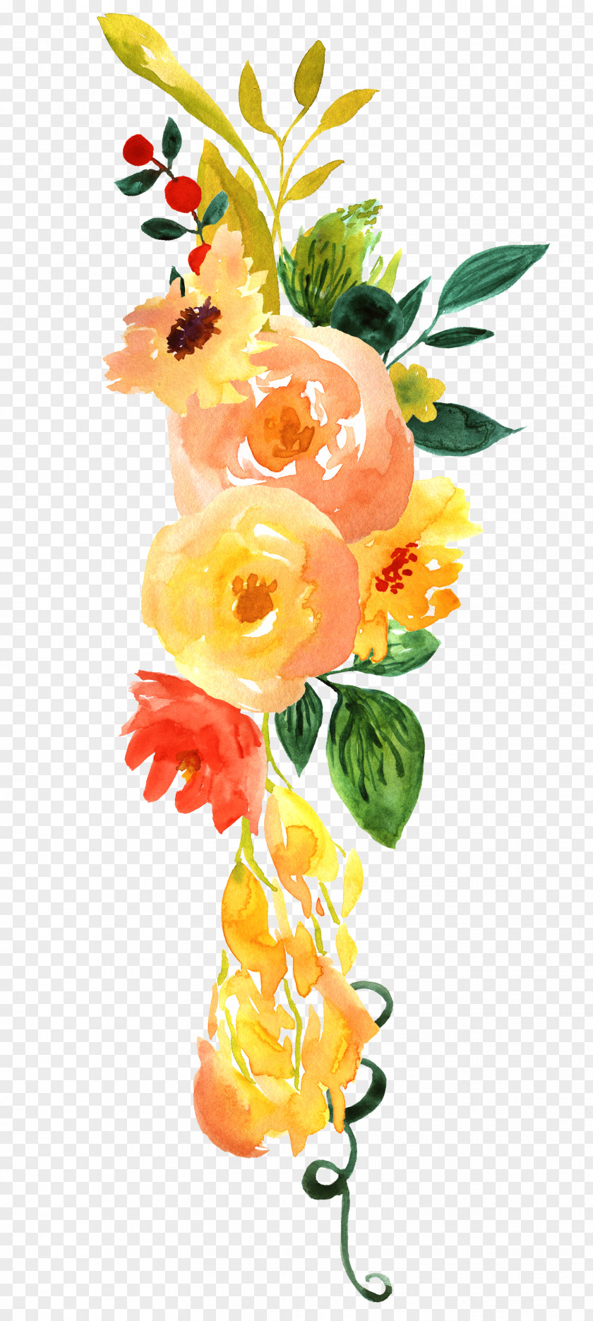 Watercolor Hand Painted Floral Decoration Pattern Design Painting Flower PNG