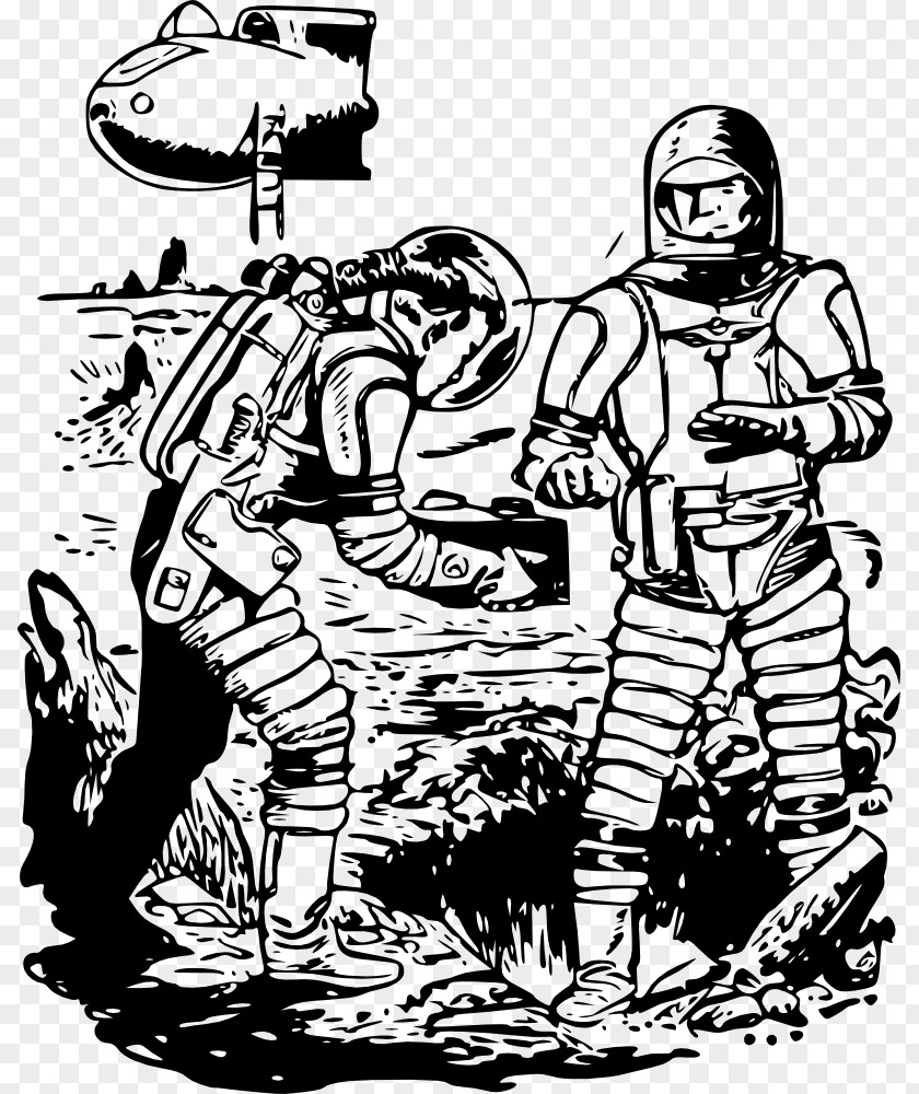 Astronaut Danger In Deep Space Spacecraft Public Domain Clip Art PNG