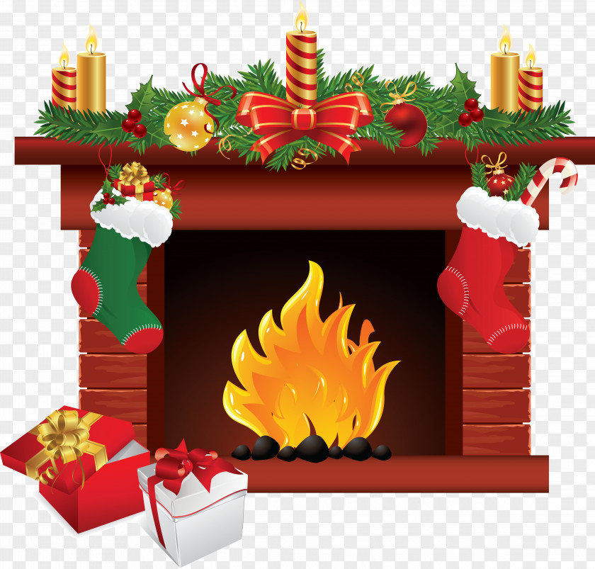 Chimney Santa Claus Christmas Fireplace Clip Art PNG