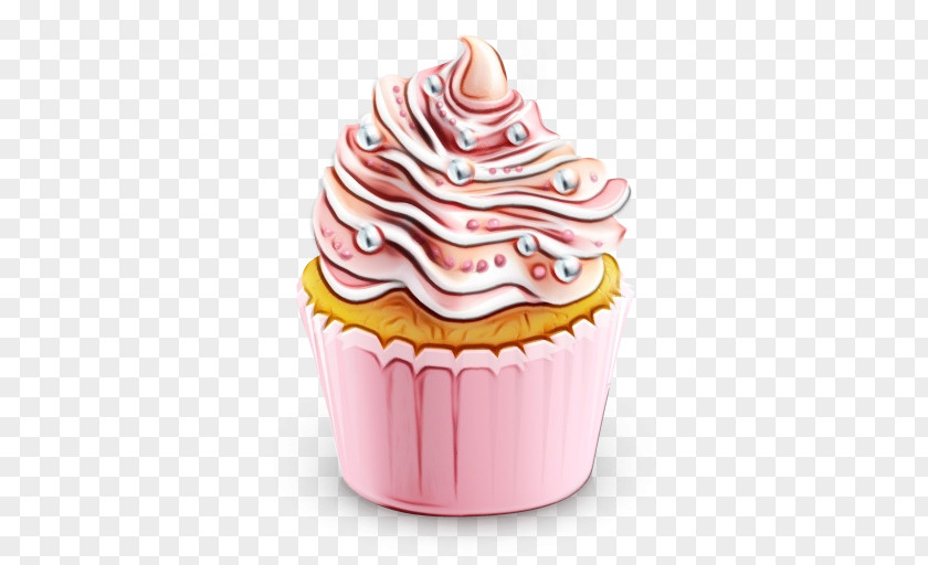 Cream Baked Goods Cupcake Buttercream Pink Baking Cup Icing PNG