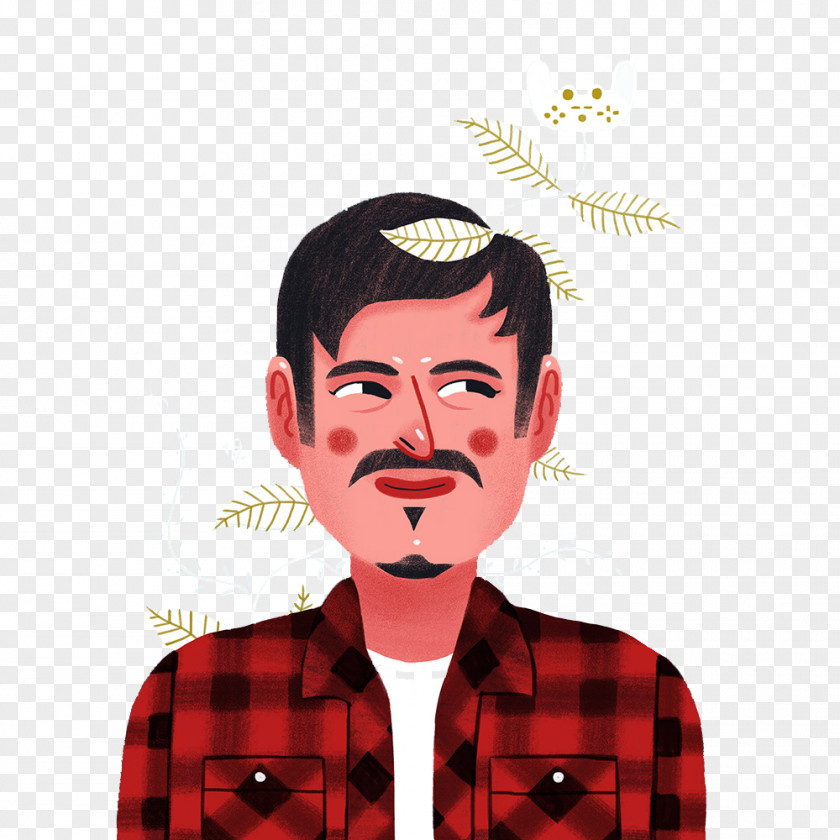 Head Man Painted Grass Illustration PNG