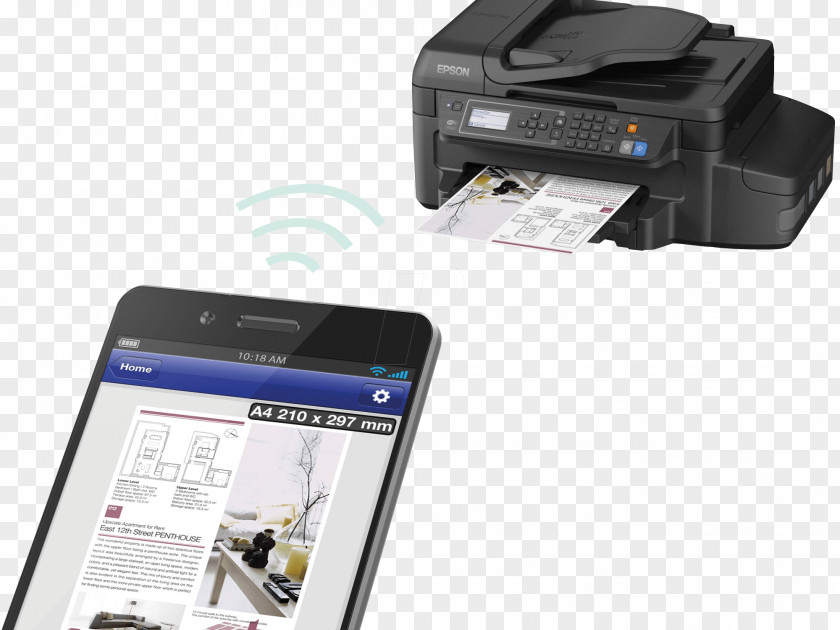 Printer Inkjet Printing Multi-function Output Device Image Scanner PNG