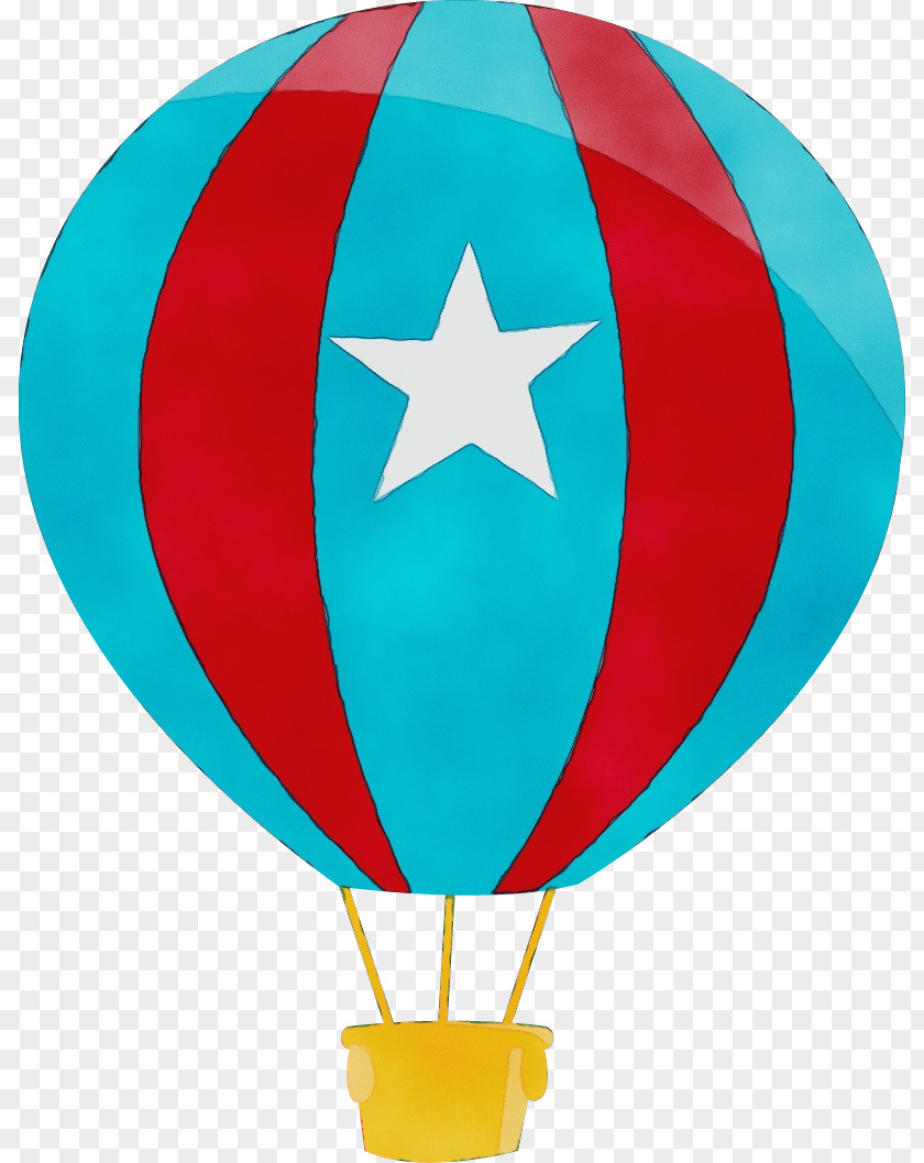 Vehicle Turquoise Hot Air Balloon Watercolor PNG