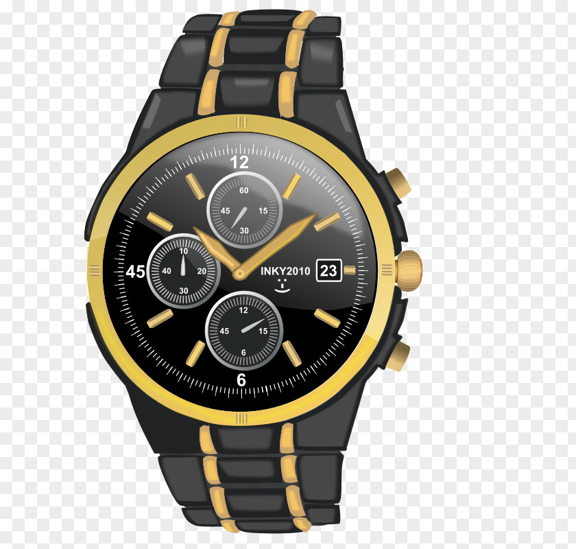 Black Yellow Cartoon Watches Watch Rolex Clip Art PNG