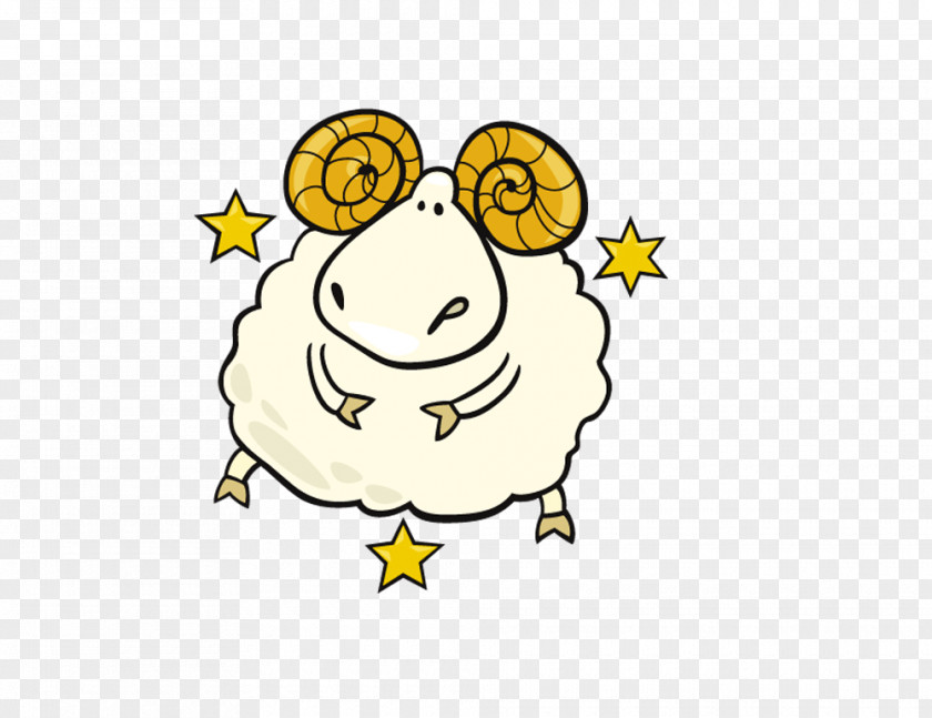 Cartoon Sheep Aries Astrological Sign Clip Art PNG