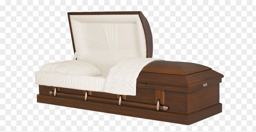 Pecan Wood Finish Caskets Funeral Home Burial Vault PNG