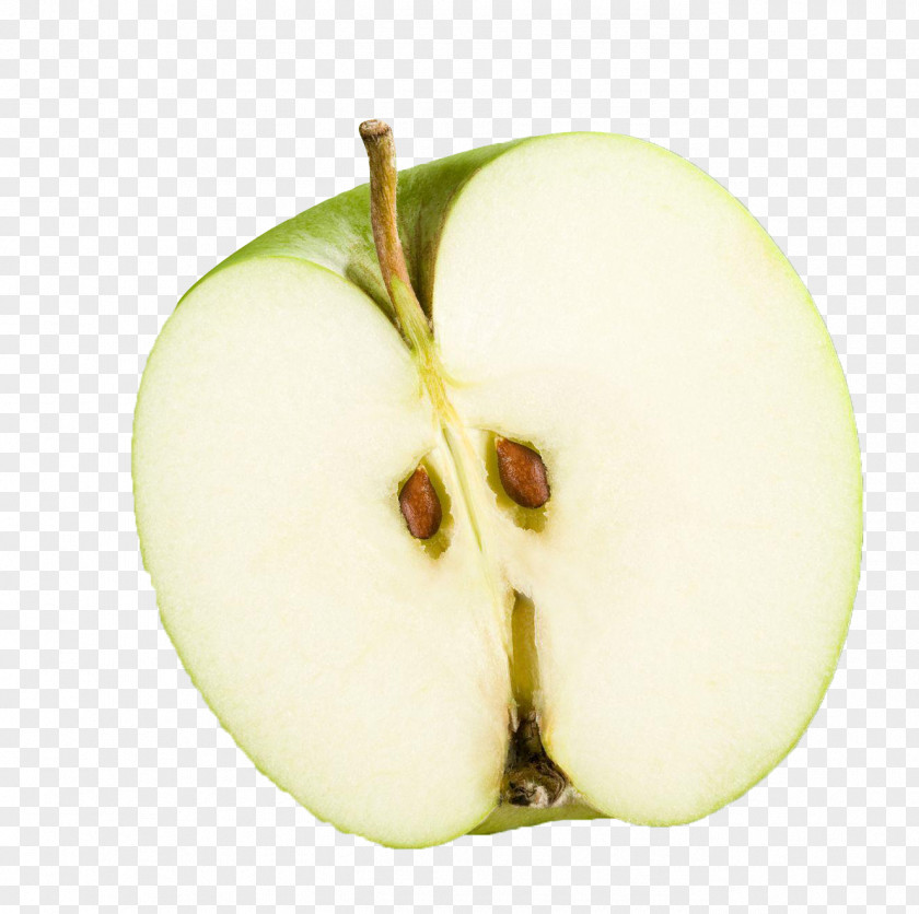 Half Apple Granny Smith Fruit PNG