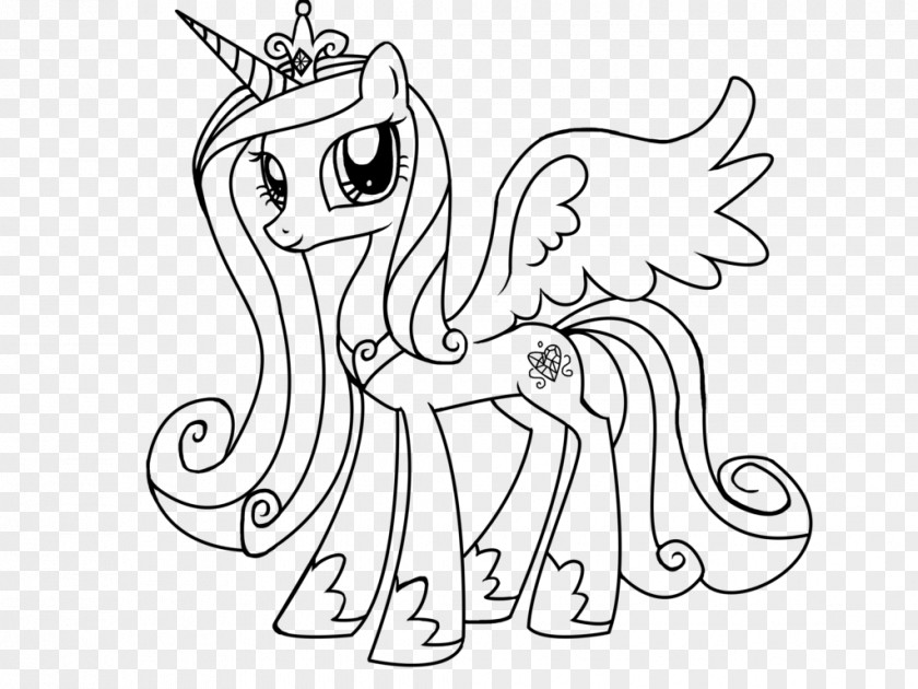 Color Little Prince Princess Cadance Coloring Book Drawing Winged Unicorn PNG