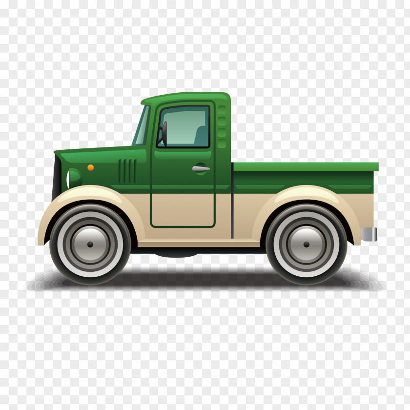 Vector Green Truck Car Van Pickup PNG