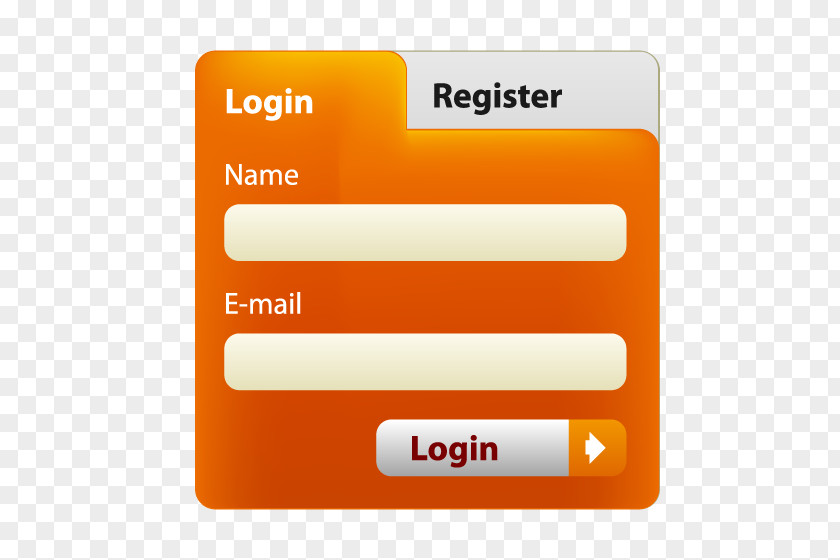 Web Design Orange Vector Login Box User Interface PNG