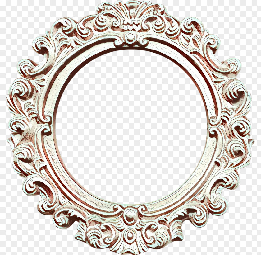 American Drew Savona Rococo Oval Mirror Picture Frames PNG