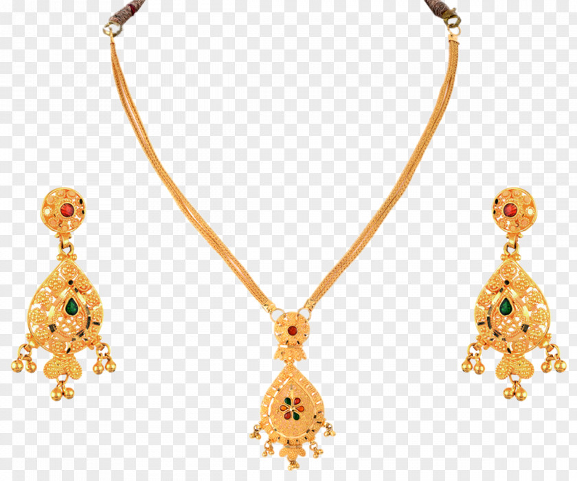 Necklace Jewellery Earring Chain Gold PNG