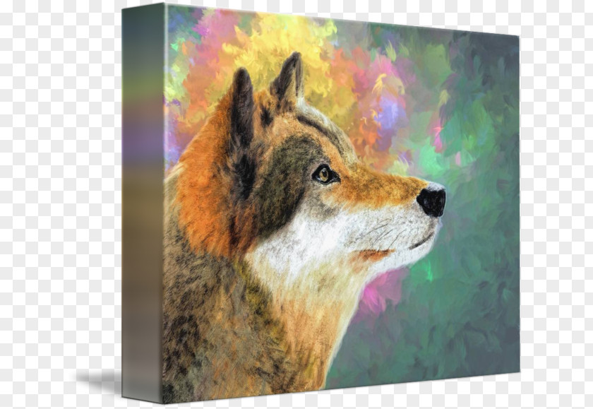 Painting Gray Wolf Coyote Handbag PNG