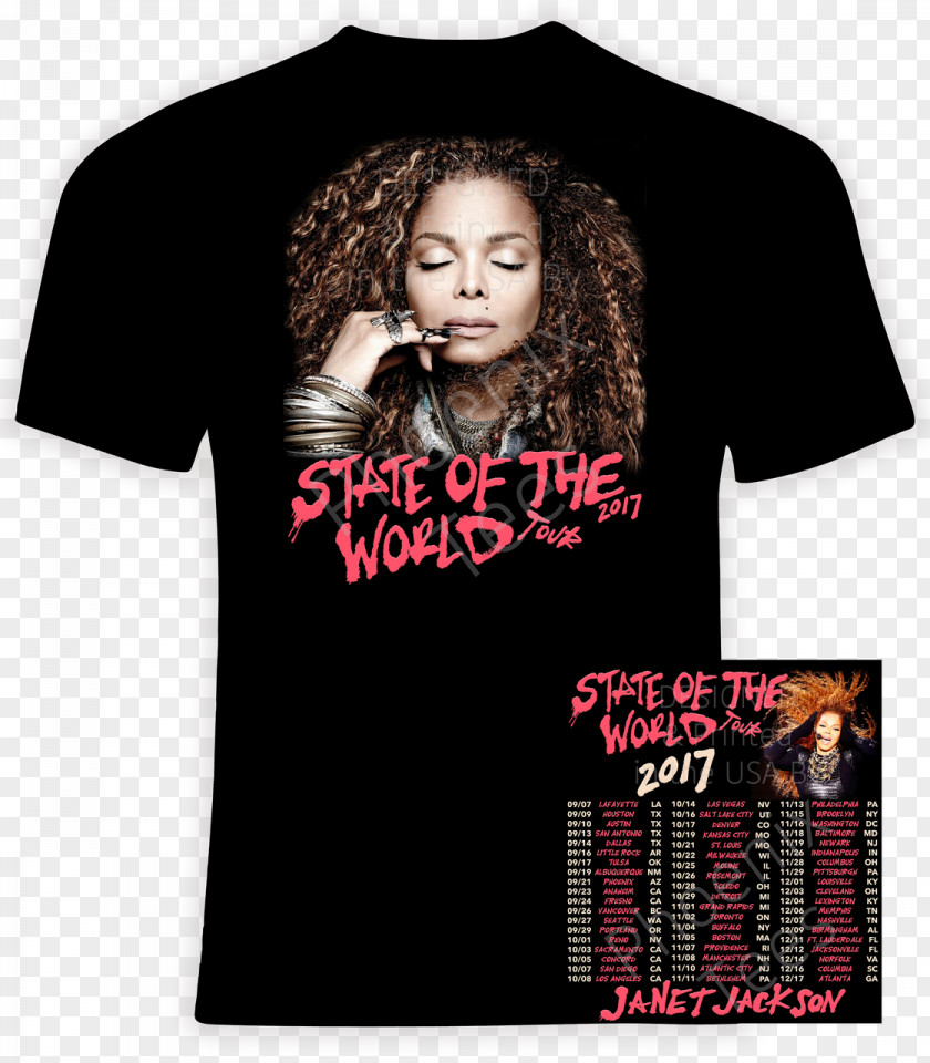 T-shirt Janet Jackson State Of The World Tour Unbreakable PNG