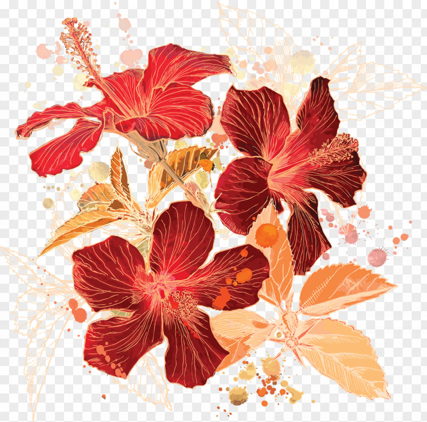 Watercolor Leaves Painting PNG
