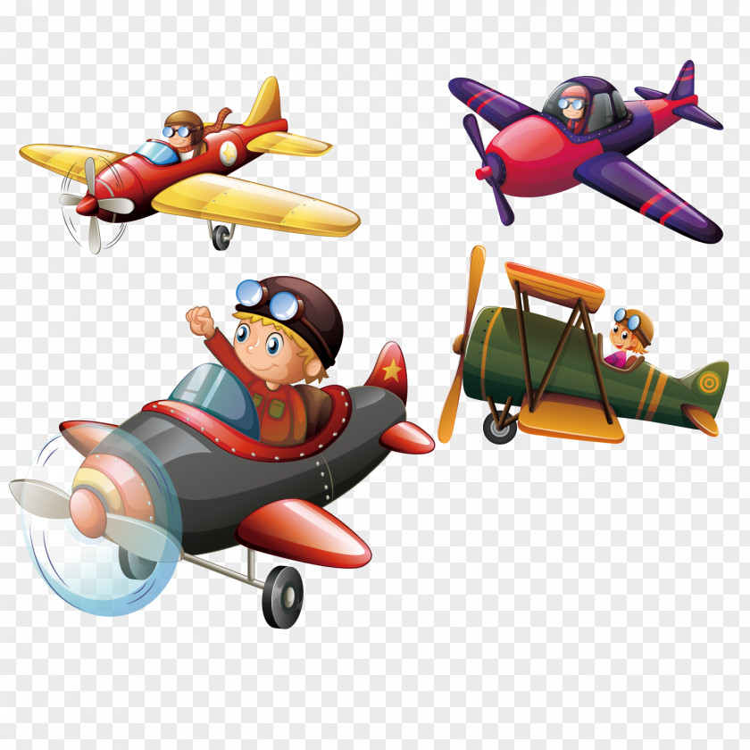 Cartoon Character Helicopter Pilot Airplane Aircraft Flight Illustration PNG