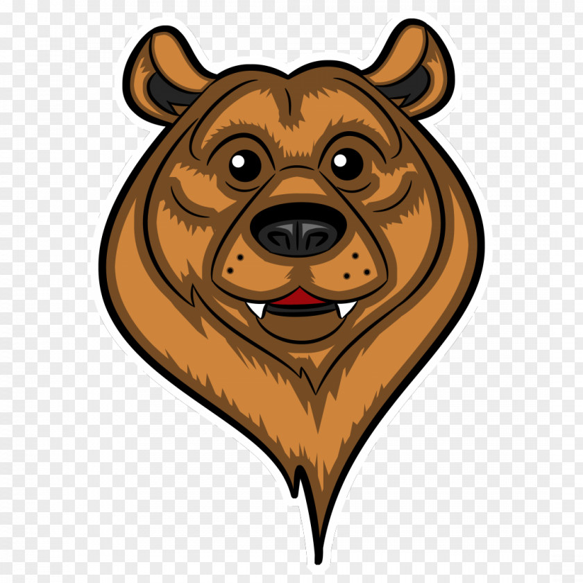Cartoon Grizzly Bear Brown Dog PNG