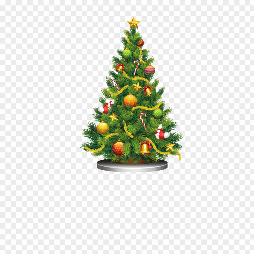 Christmas Tree Vector Santa Claus Gift Clip Art PNG